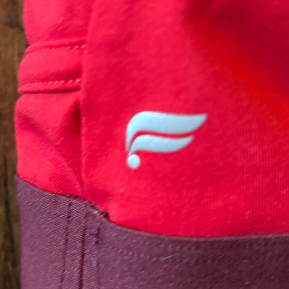 Fabletics All Day Every Day Sports Bra in red/maroon/blue, size large. - Picture 8 of 9